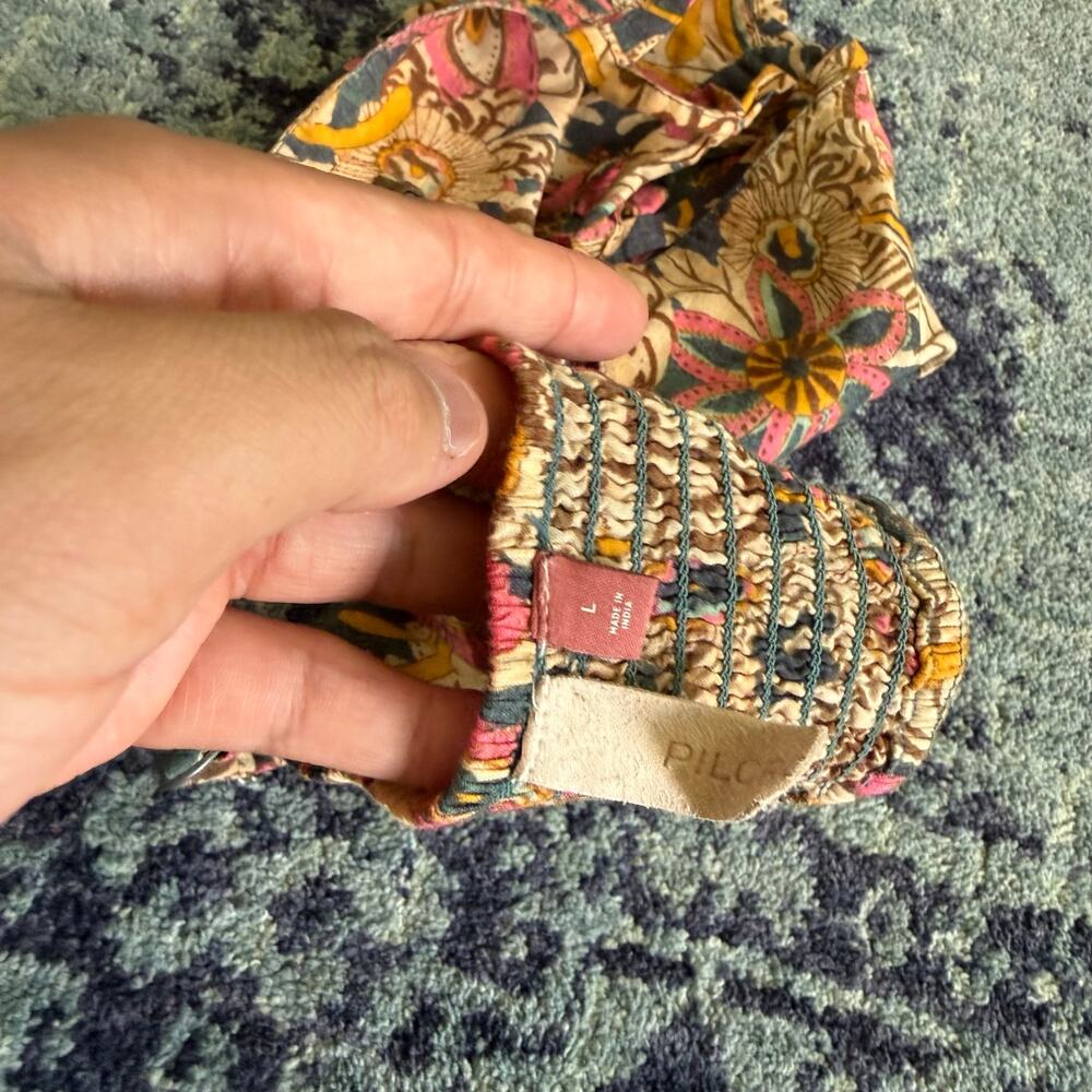 Anthropologie Pilcro | Bohemian Floral Summer Cotton Preppy Surf Bra Top Cutouts - Picture 9 of 10